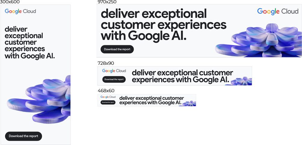 Google Cloud HTML5 banner set in four sizes